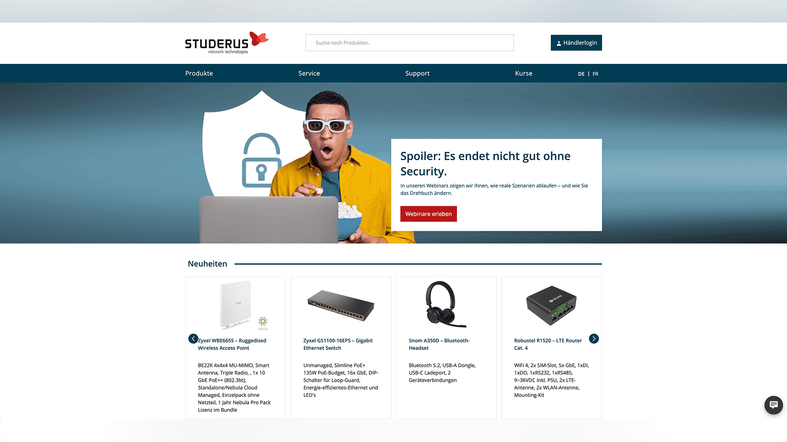 Studerus: Webshop & Screendesign